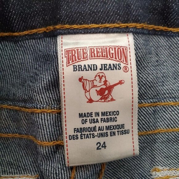 True Religion Dark Rinse Skinny  Jeans w/ Back Flap - Picture 8 of 14